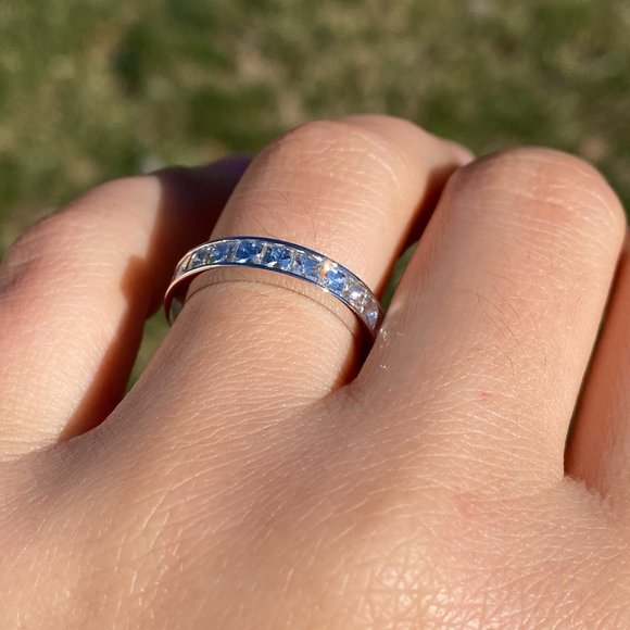 Designer Signed Blaze Cut Natural Diamond Band in White Gold - Picture 9 of 10